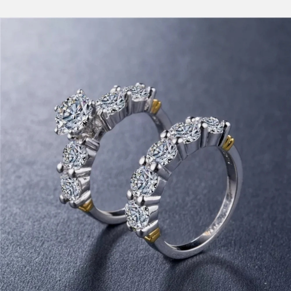 Wedding 925 Silver Round Cut White Sapphire 10